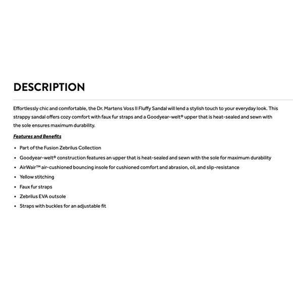 DR. MARTENS Voss II Fluffy faux fur leather strap sandals 7 - Picture 9 of 9